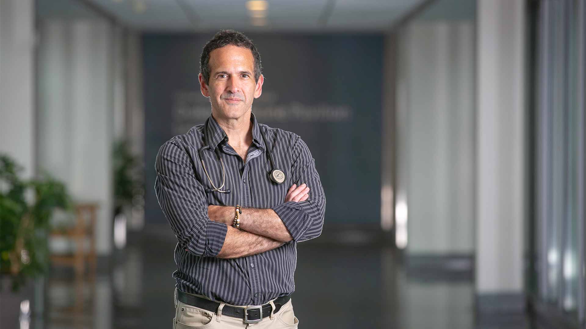 Duke pediatric oncologist Ray Barfield poses for a photo in the Duke Medicine Pavilion. Barfield's new program seeks to prevent doctor burnout – and reshape pre-medical education.